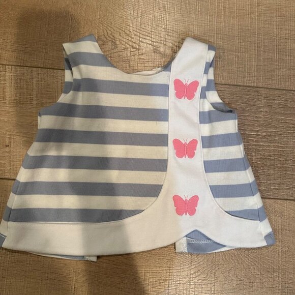 THE BEAUFORT BONNET COMPANY 12-18 MONTH BUTTERFLY OPEN BACK TOP SHIRT - Picture 1 of 5